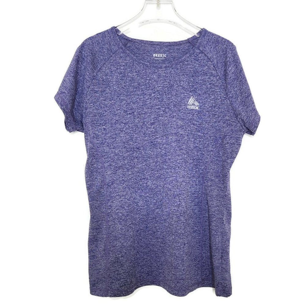 RBX Top Large Heather Purple Stretch Active Shirt Gym